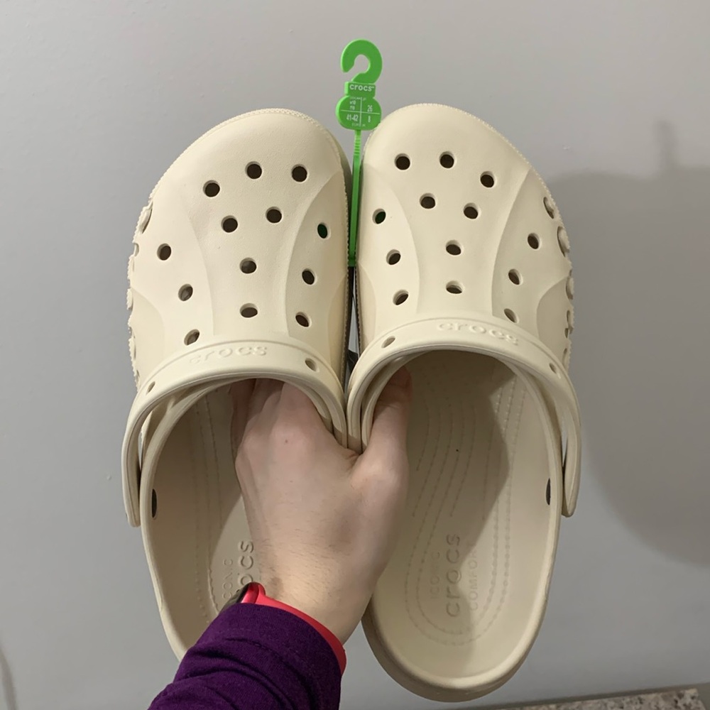 Beige / Tan Platform Crocs - Picture 3 of 14